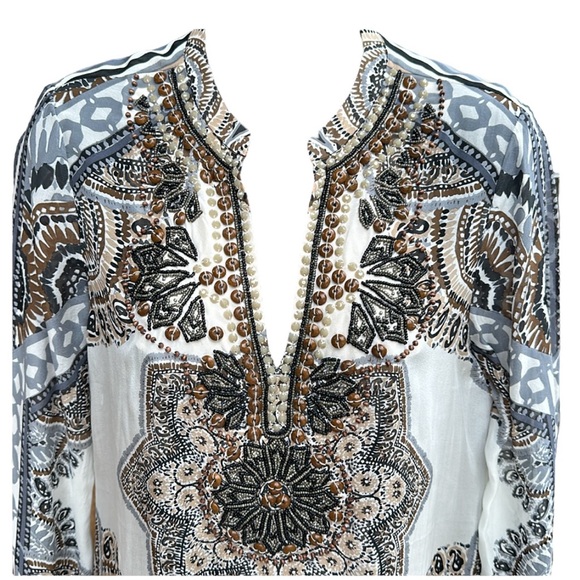 HALE BOB beaded silk sheer tunic,Small, NWT - Picture 3 of 13